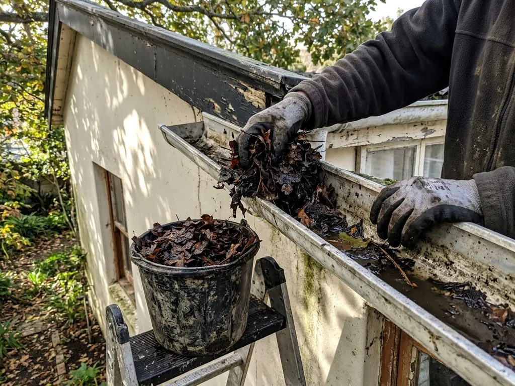 Pre-winter gutter cleaning and repair on a Cape Town home before Cape rain season