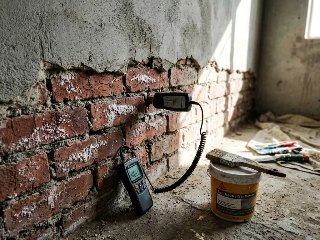 Rising damp treatment in an older Cape Town home — chemical DPC injection and salt-resistant re-rendering